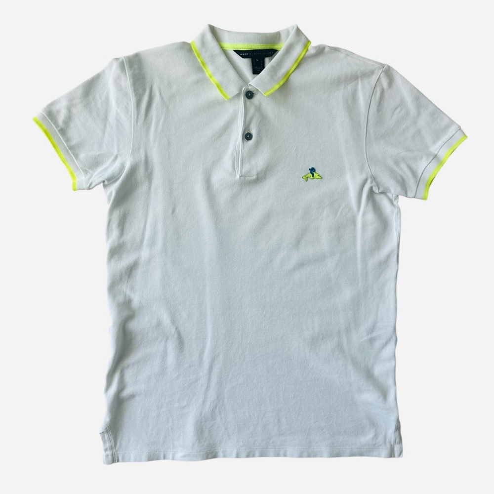 Marc Jacobs White and Yellow stripes Men short sleeve Polo Shirt M